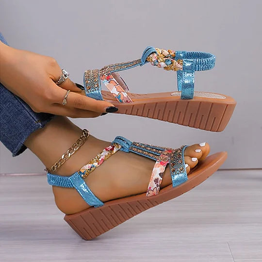 🔥Last Day Promotion 50% OFF - Women's New Summer Rhinestone Open Toe Orthopaedic Sandals