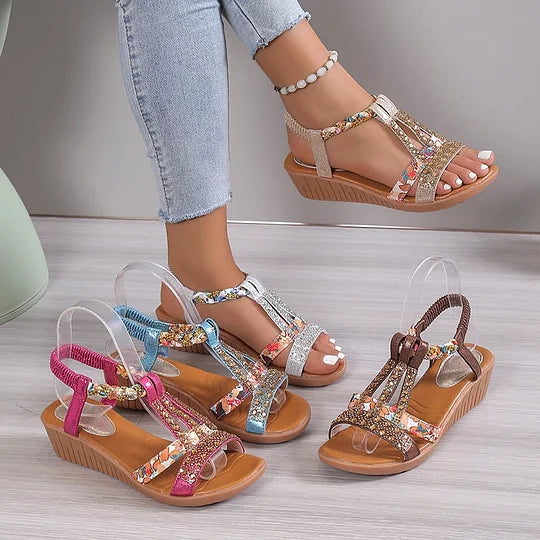 🔥Last Day Promotion 50% OFF - Women's New Summer Rhinestone Open Toe Orthopaedic Sandals