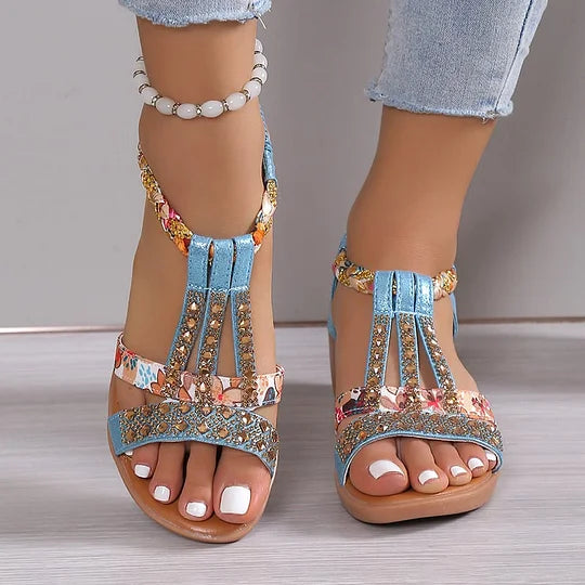 🔥Last Day Promotion 50% OFF - Women's New Summer Rhinestone Open Toe Orthopaedic Sandals