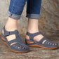 Women's Plus Size Retro Sandals Round Toe Wedge Sandals