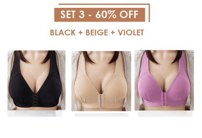 #1 Plus Size Sexy Push Up Bra Front Closure Solid Color Brassiere !!